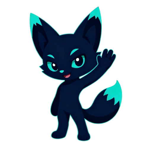 Mascota de Foxii Dev — Saluda